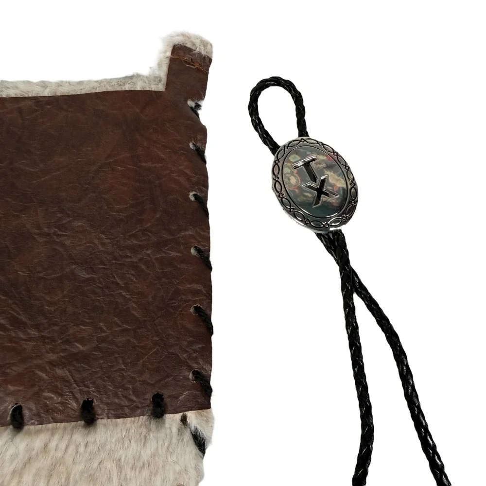 TX Whiskey Christmas Stocking‎ Western Rustic Faux Fur Bolo Tie Ice Cube Set NEW